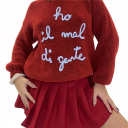 maglione con stampa ho il mal di gente